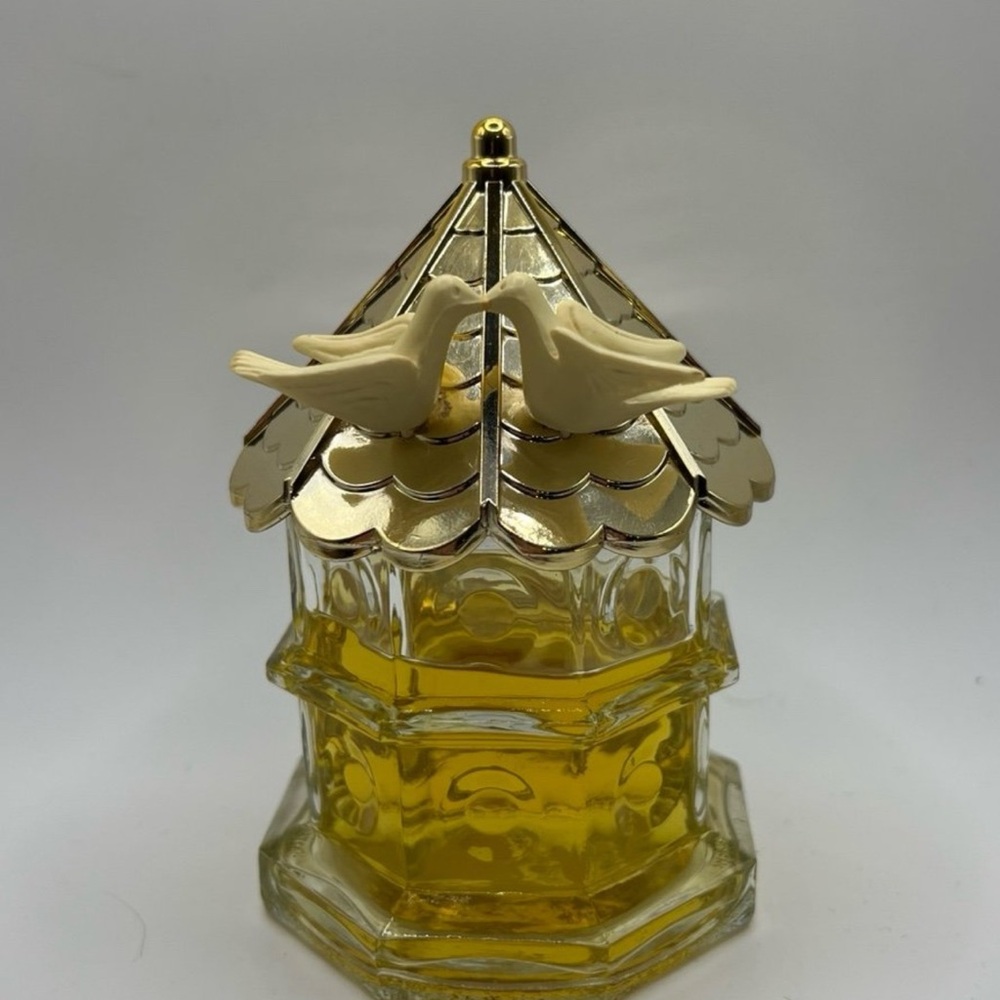 Vintage Avon Dovecote Bird Of Paradise Cologne Bird House Gazebo Love Doves Half